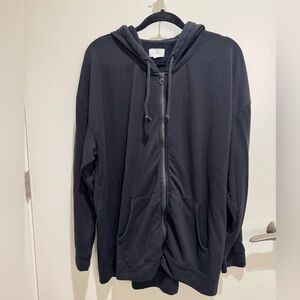 Lou & Grey Signaturesoft Super Plush Zip Hoodie, Black, XXL